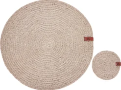 Sæt med dækkeservietter og bordskånere BUSHMINT Jute Naturlig