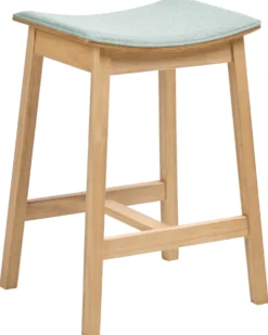 Sæt af 2 barstole DIXON Træ Lysebrun/ Mint