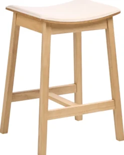 Sæt af 2 barstole DIXON Træ Lysebrun/råhvid