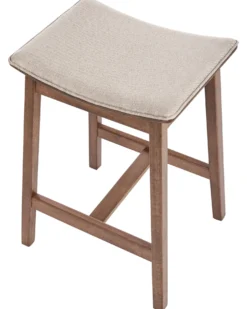 Sæt af 2 barstole DIXON Træ Mørkebrun/beige