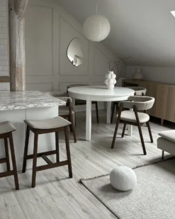 Sæt af 2 barstole DIXON Træ Mørkebrun/beige