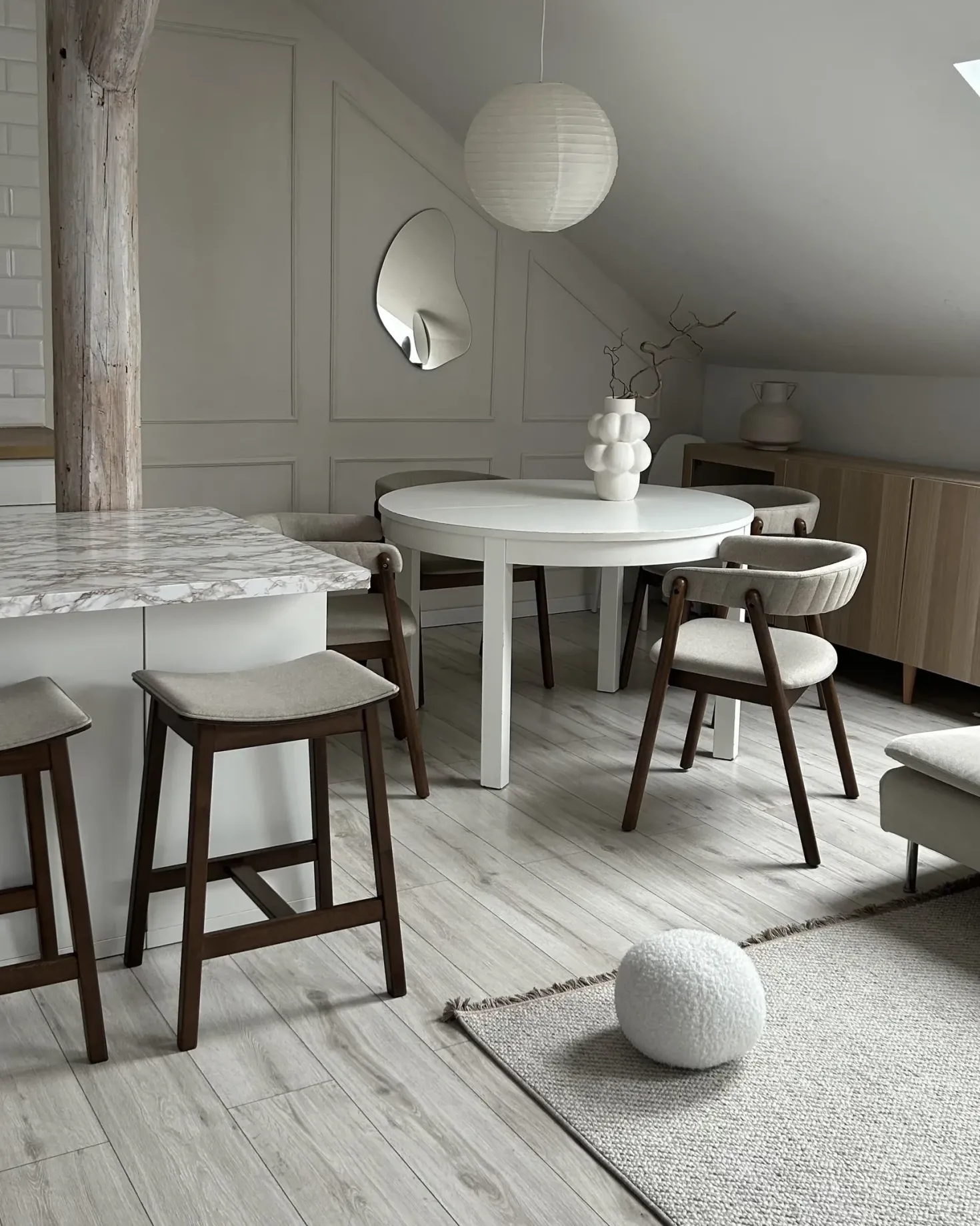 Sæt af 2 barstole DIXON Træ Mørkebrun/beige