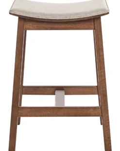 Sæt af 2 barstole DIXON Træ Mørkebrun/beige