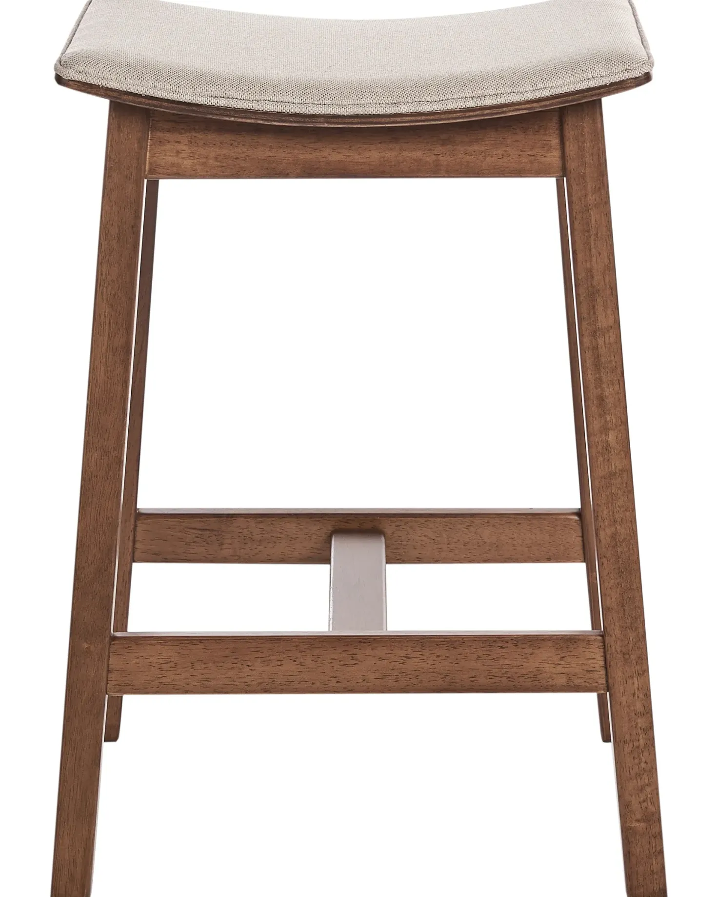 Sæt af 2 barstole DIXON Træ Mørkebrun/beige