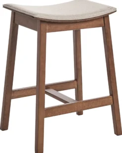 Sæt af 2 barstole DIXON Træ Mørkebrun/beige