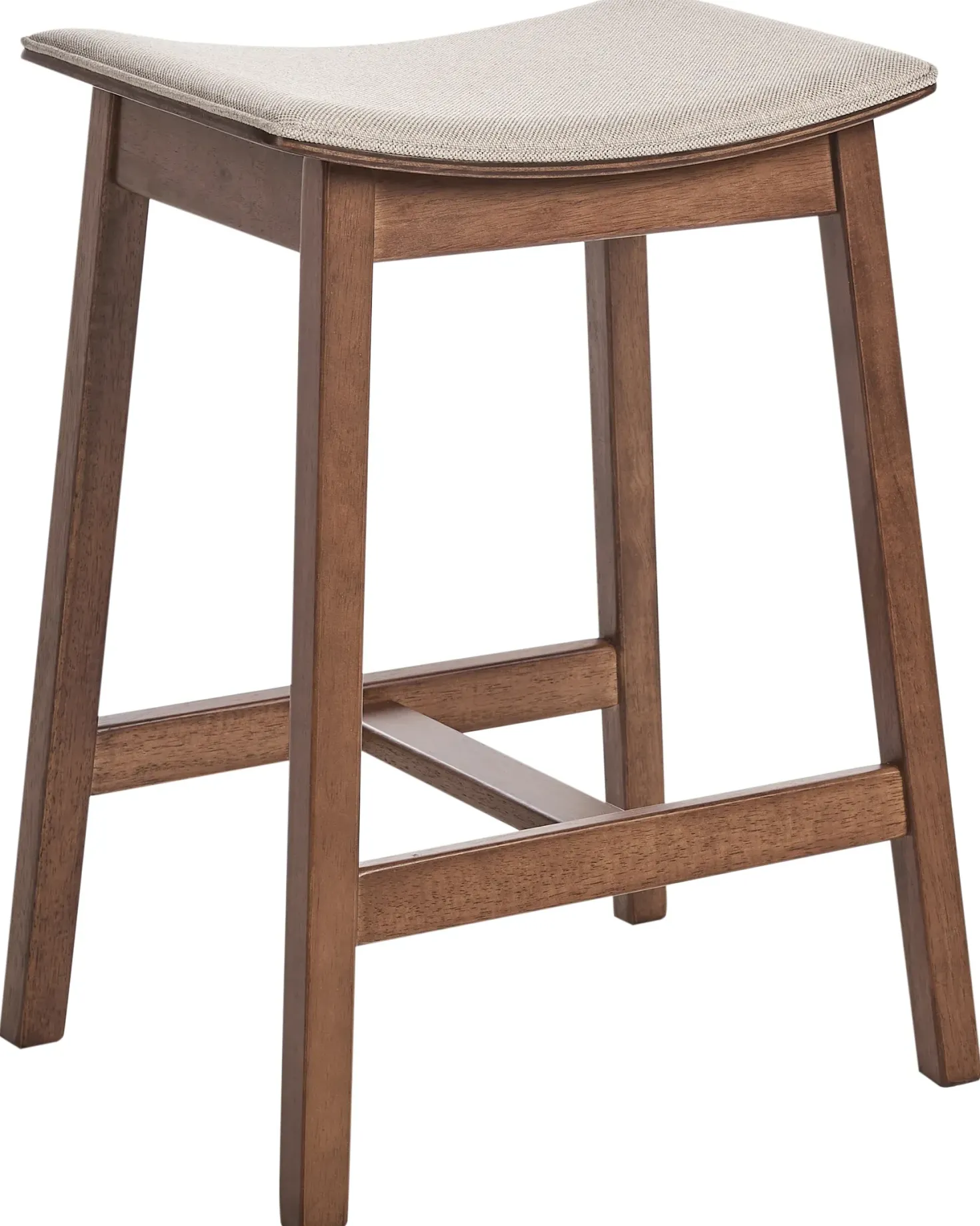 Sæt af 2 barstole DIXON Træ Mørkebrun/beige