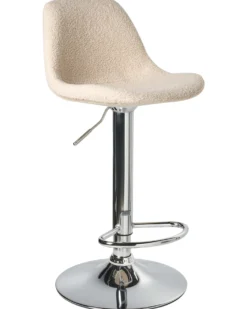 Sæt af 2 barstole KAHLA Boucle Lys Beige