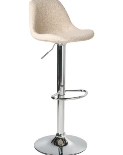 Sæt af 2 barstole KAHLA Boucle Lys Beige