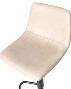 Sæt af 2 barstole LEBRIJA Kunstlæder Lys Beige