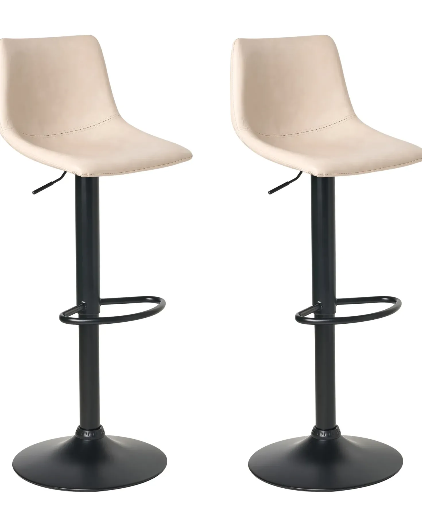 Sæt af 2 barstole LEBRIJA Kunstlæder Lys Beige