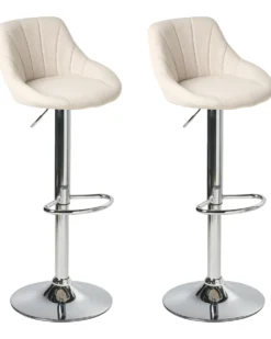 Sæt af 2 barstole LUCCA Lys Beige