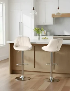 Sæt af 2 barstole LUCCA Lys Beige