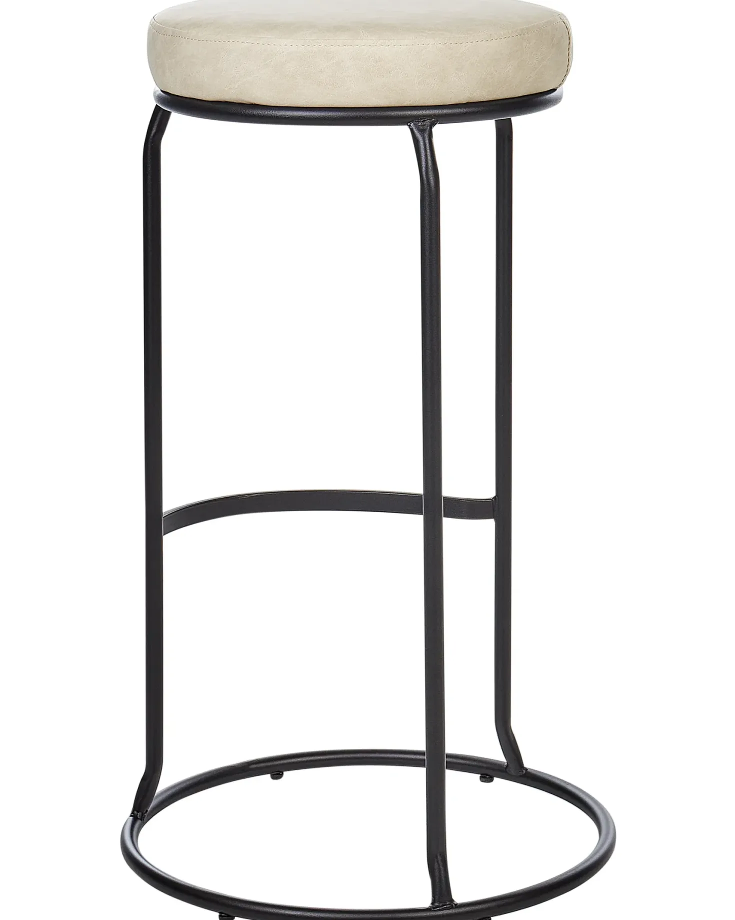 Sæt af 2 barstole MILROY Kunstlæder Lys Beige