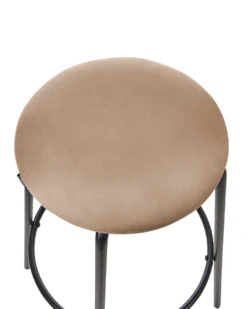 Sæt af 2 barstole MORTON Velour Lysebrun