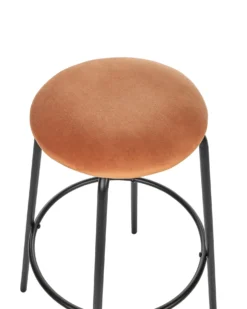 Sæt af 2 barstole MORTON Velour Orange