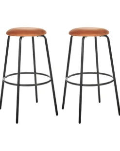 Sæt af 2 barstole MORTON Velour Orange