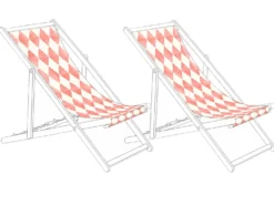Sæt af 2 erstatningsbetræk til liggestol ANZIO/AVELLINO 113 x 44 cm Murstensrød