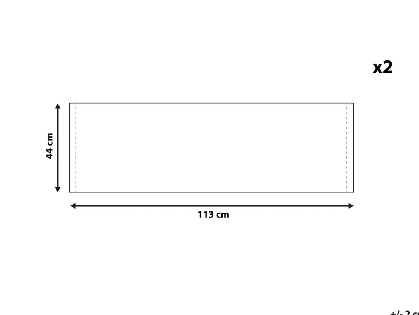 Sæt af 2 erstatningsbetræk til liggestol ANZIO/AVELLINO 113 x 44 cm Murstensrød