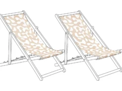 Sæt af 2 erstatningsbetræk til liggestol ANZIO/AVELLINO 113 x 44 cm Beige