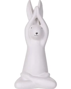 Sæt af 3 figurer Hare BREST Keramik Hvid