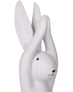 Sæt af 3 figurer Hare BREST Keramik Hvid