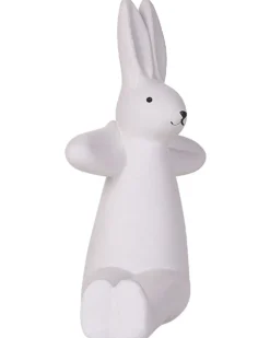 Sæt af 3 figurer Hare BREST Keramik Hvid