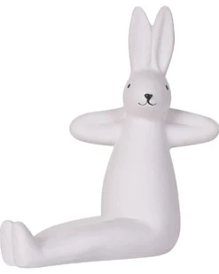 Sæt af 3 figurer Hare BREST Keramik Hvid