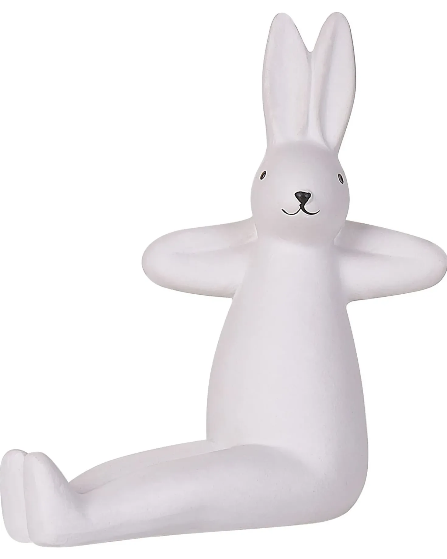 Sæt af 3 figurer Hare BREST Keramik Hvid