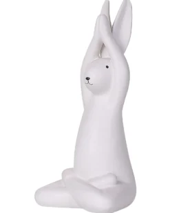 Sæt af 3 figurer Hare BREST Keramik Hvid