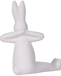 Sæt af 3 figurer Hare BREST Keramik Hvid