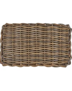 Sæt af 2 flet kurve til planter ORMOS 53/59 cm Brun PE-rattan