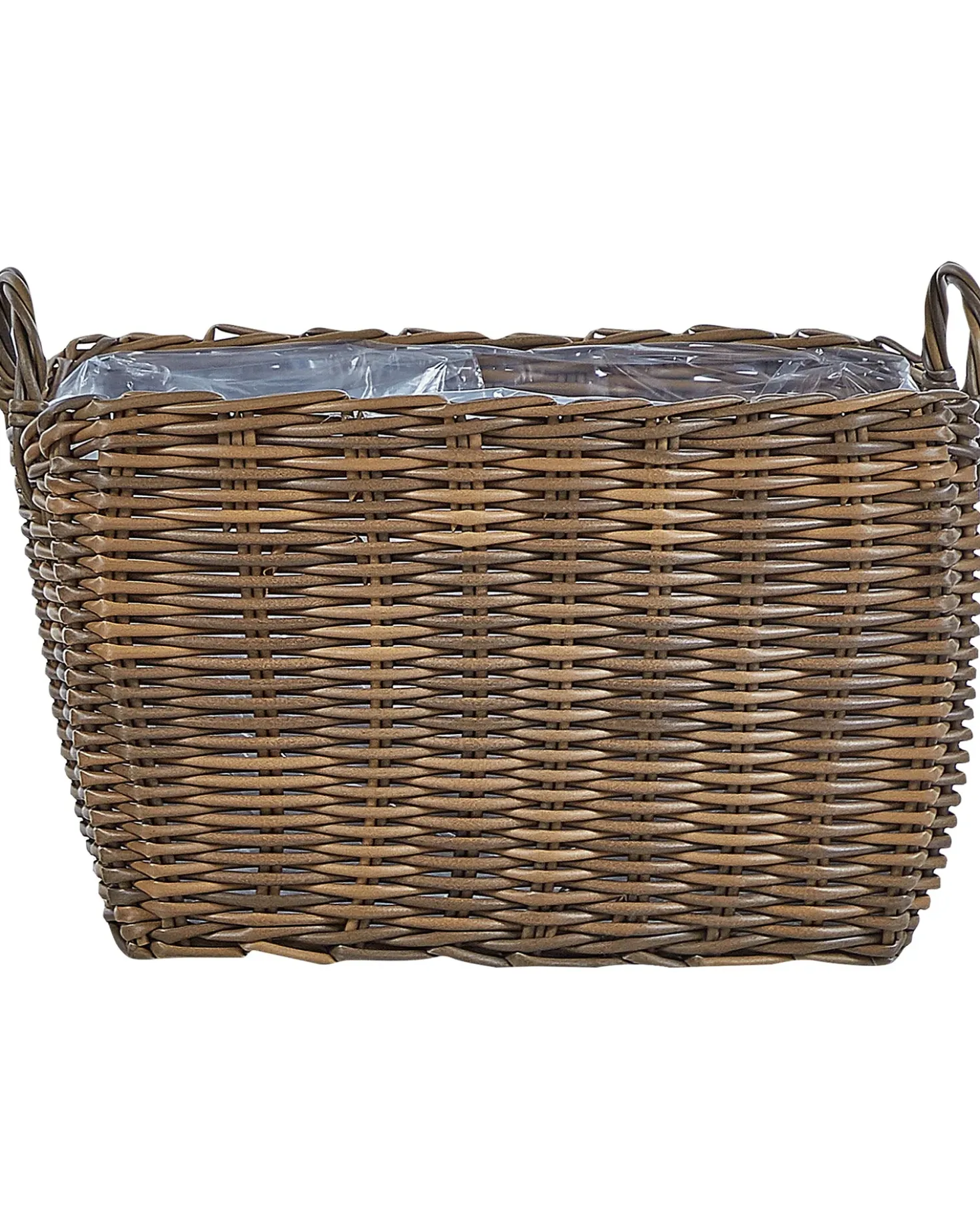 Sæt af 2 flet kurve til planter ORMOS 53/59 cm Brun PE-rattan