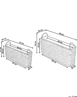 Sæt af 2 flet kurve til planter ORMOS 53/59 cm Brun PE-rattan