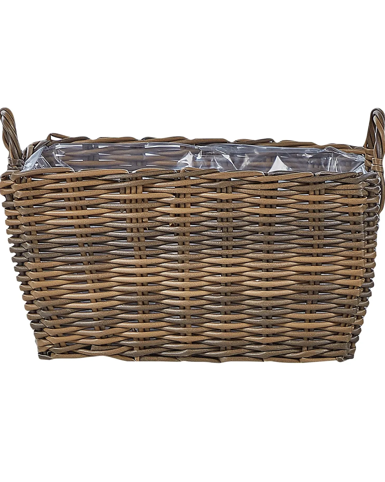 Sæt af 2 flet kurve til planter ORMOS 53/59 cm Brun PE-rattan