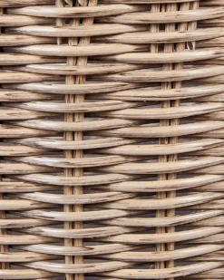 Sæt af 3 flet kurve til planter PENDULA 33/37/45 cm Naturlig PE-rattan