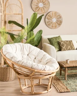 Sæt af 3 flet kurve til planter PENDULA 33/37/45 cm Naturlig PE-rattan