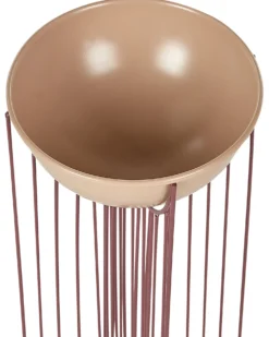 Sæt af 2 forhøjede plantekrukker FICARIA Metal 22 cm Lyserød