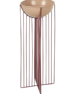 Sæt af 2 forhøjede plantekrukker FICARIA Metal 22 cm Lyserød