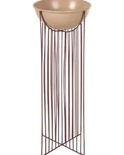 Sæt af 2 forhøjede plantekrukker FICARIA Metal 22 cm Lyserød