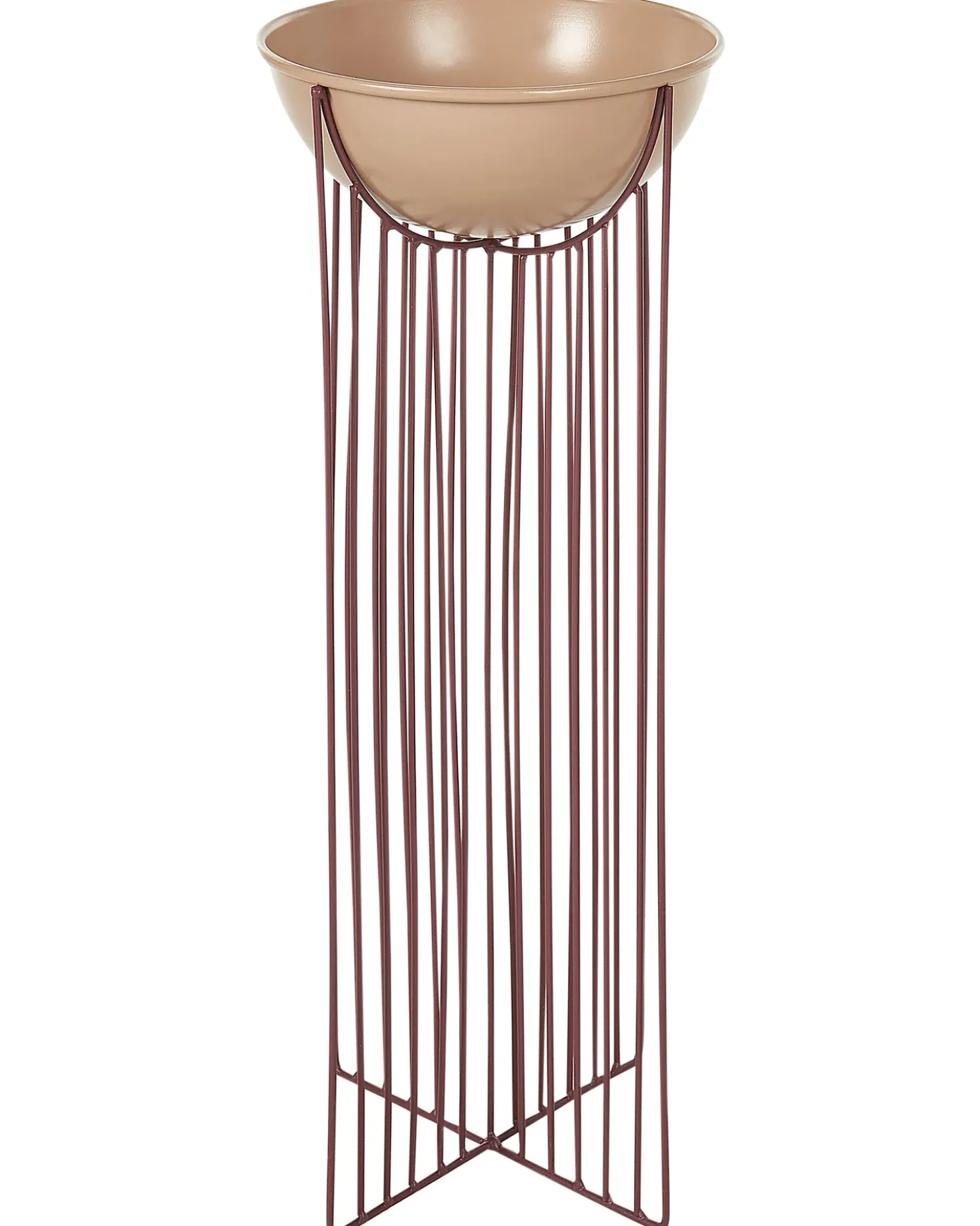 Sæt af 2 forhøjede plantekrukker FICARIA Metal 22 cm Lyserød