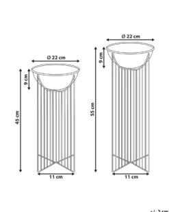 Sæt af 2 forhøjede plantekrukker FICARIA Metal 22 cm Lyserød