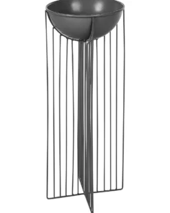 Sæt af 2 forhøjede plantekrukker FICARIA Metal 22 cm Sort