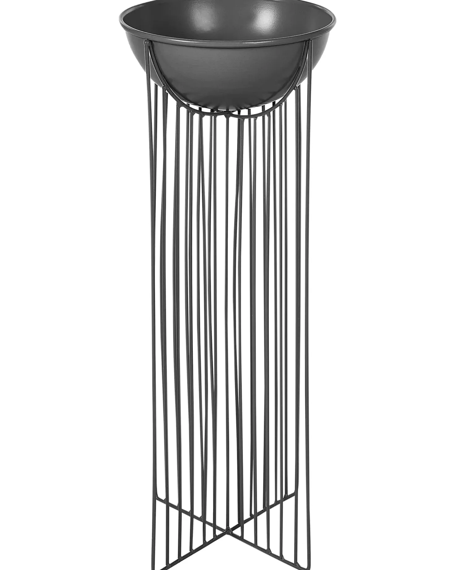 Sæt af 2 forhøjede plantekrukker FICARIA Metal 22 cm Sort