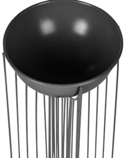 Sæt af 2 forhøjede plantekrukker FICARIA Metal 22 cm Sort