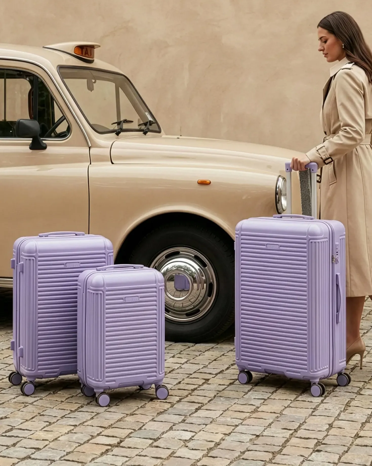 Sæt af 3 hardcase-kufferter MYNTIS Lilla