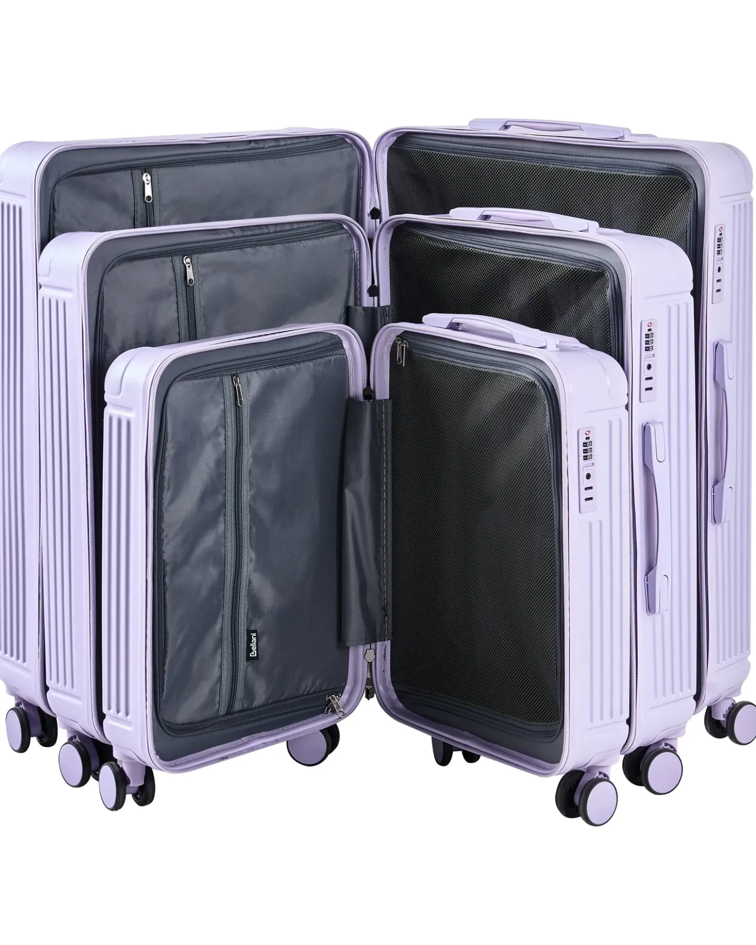 Sæt af 3 hardcase-kufferter MYNTIS Lilla