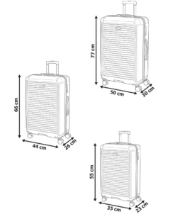 Sæt af 3 hardcase-kufferter MYNTIS Mørkegrå
