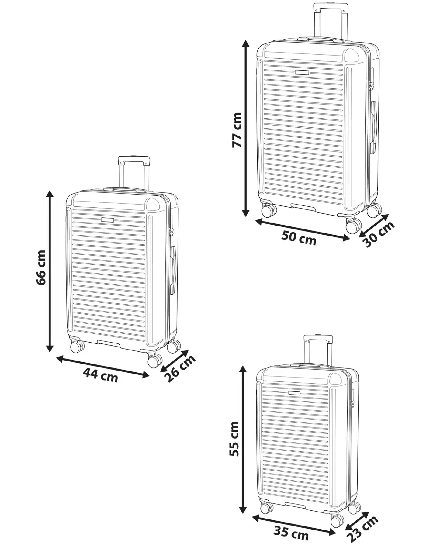 Sæt af 3 hardcase-kufferter MYNTIS Mørkegrå