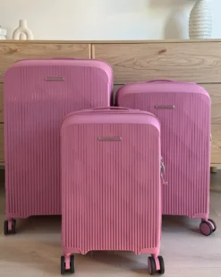 Sæt af 3 hardcase-kufferter TONSAI Lyserød