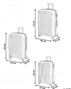 Sæt af 3 hardcase-kufferter TONSAI Blå